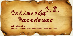 Velimirka Macedonac vizit kartica
